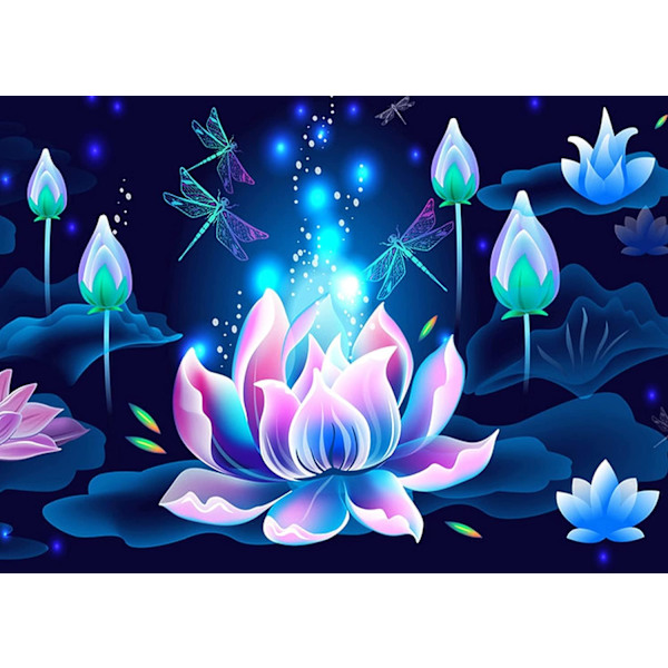 30x40cm, Blomma Diamant 5d diamantmålad strassbroderi