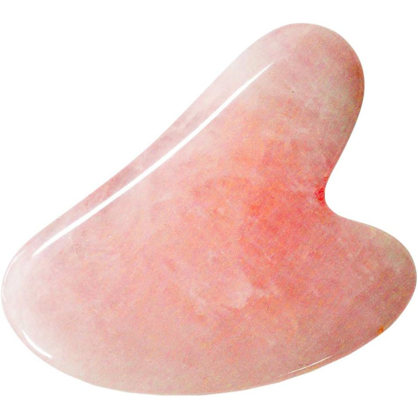 *Sjælden perle Guasha ansigtsmassage Naturlig rosenkvarts sten Guasha tavle massageapparat*
