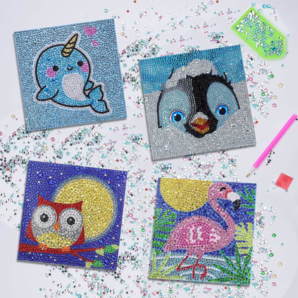 A panda pattern children's diamond painting with frame, diy hand