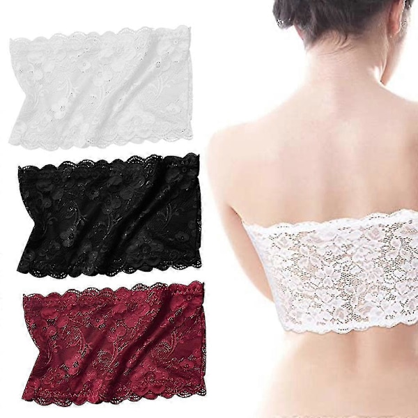 Bandeau BH Lavet af Blonde, Strækbar, Stropløs, Bandeau BH