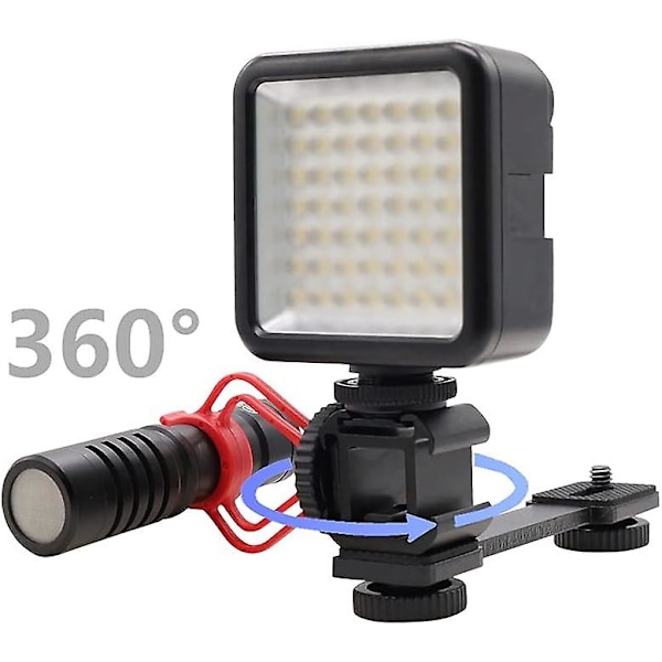 Blixtskofäste 3 i 1 Mikrofon, Kamera Blixtsko Adapter, Förlängningsfäste, Trippel Blixtskofäste Adapter, för Mikrofon, LED, Monitor för DSLR, C