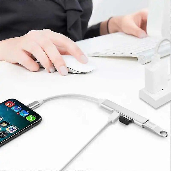 OTG for Apple til USB 3.0 USB-hub 3.0 USB OTG-adapter for iPhone iPad iOS Lightning til USB-hub 3.0 med Lightning-ladeport