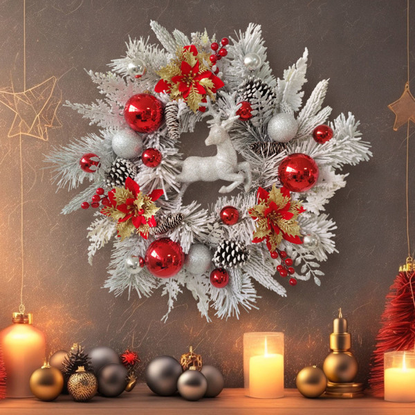 #Julekrans kunstig krans, 45 cm#