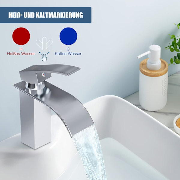 *Vattenfall Badrumskran, Diskho Blandare Rostfritt Stål Kranar*