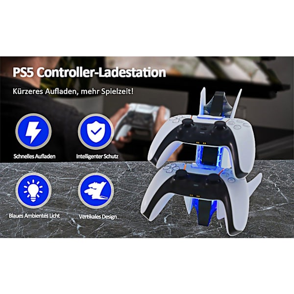 #PS5-controller oplader til 2 controllere samtidig#