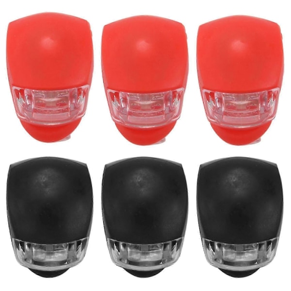 Silikon Cykellampa, 6 st LED Cykellampa Set (3x LED Vit 3x LED Rött Ljus) Ficklampa Y