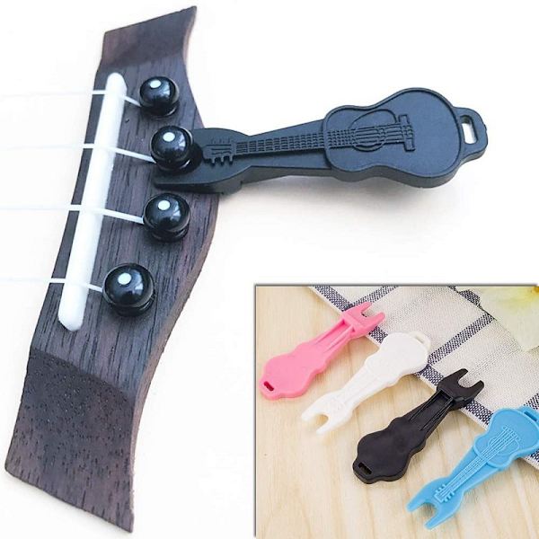 /#/Akustisk gitarr stallpinnar set om 24 med 1 stalldragare Elfenben och svart/#/