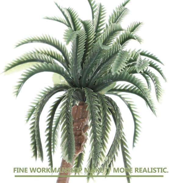 10 stk. Rainforest Plastik Palme Træ Model Layout Rekvisitter Tropisk Landskab DIY Håndlavet Materiale Mini Kokospalme Model Grøn (16CM, 13CM, 10CM, 8CM, 7C