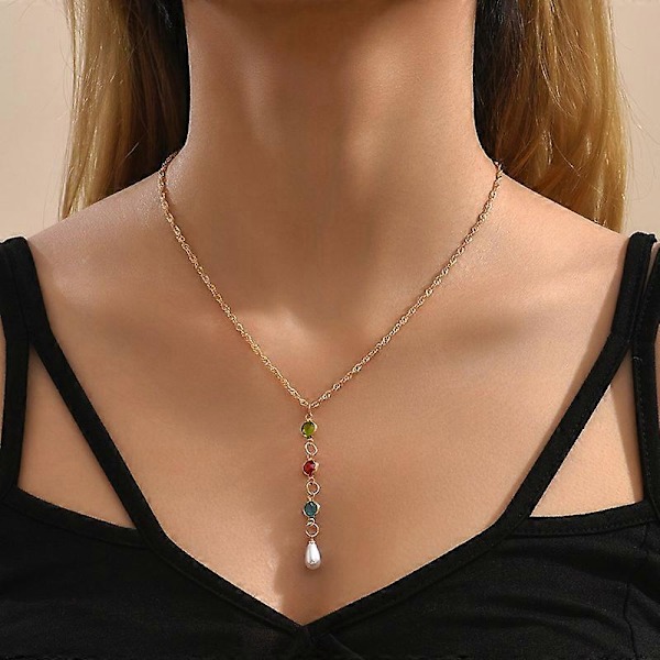 Hää Rhinestone Selkäkaulakoru Kerrostettu Morsiamen Vartaloketju Kristalli