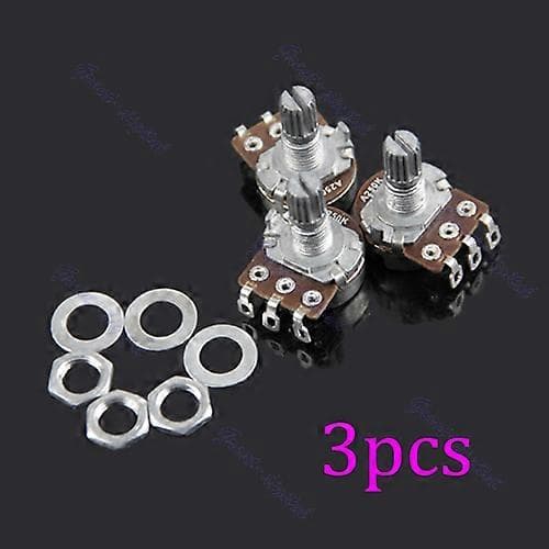 3 st A250k Potentiometer Splined Pot Elgitarr Bas Effektförstärkare Ton Volym