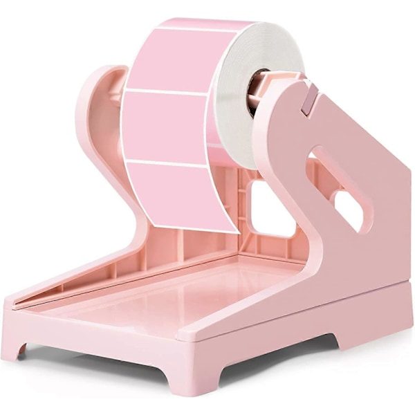 Labelholder Termisk Labelholder til Ruller og Fanfold Labels Forsendelseslabel Stand Desktop Printer DIY Tilbehør Forsyninger til Hjem, Kontor (Pink)
