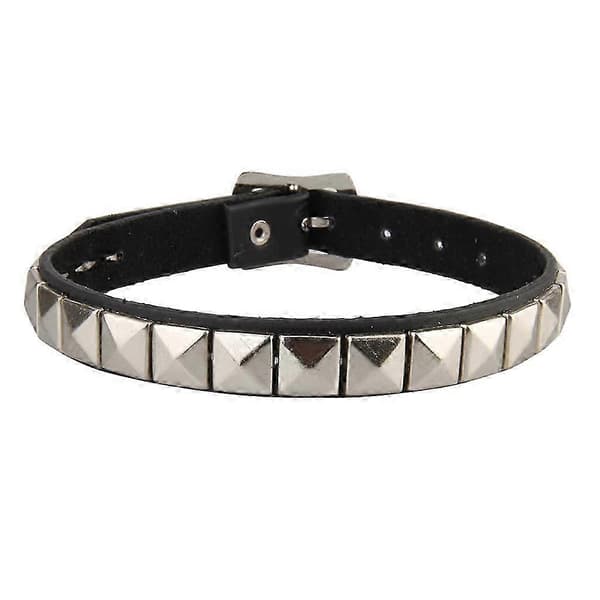 Punk Nitte Kravebens Kæde Choker Sort Læder Statement Halskæde
