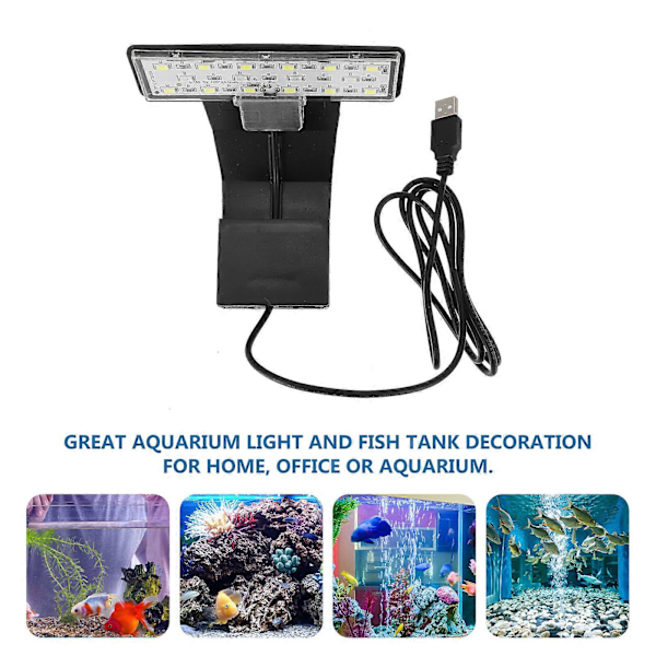 LED Akvarielampe Fisketank Lys Clip-on LED Vandlamper Vandtæt Lampe