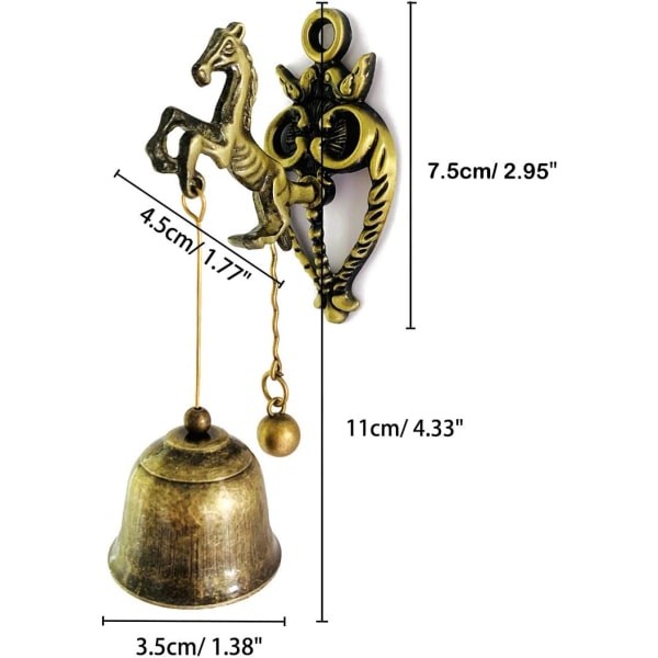 Retro Metallisk Magnetisk Dörrklocka för Inomhus eller Utomhus (Häst)