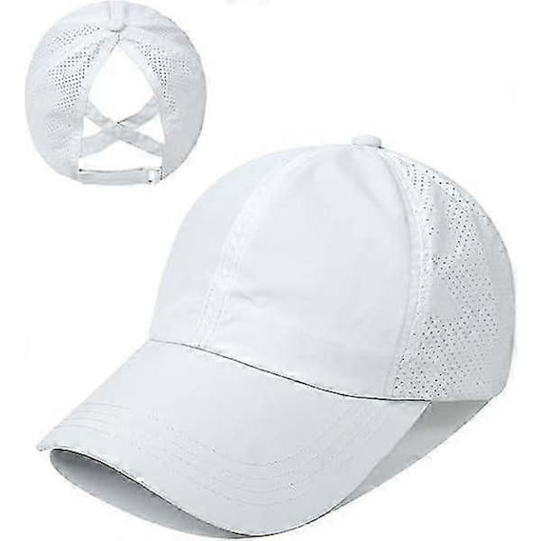 Hästsvans Keps för Kvinnor, Korsad Hästsvans Keps med Hästsvanshål Sommar Hästsvans Hatt