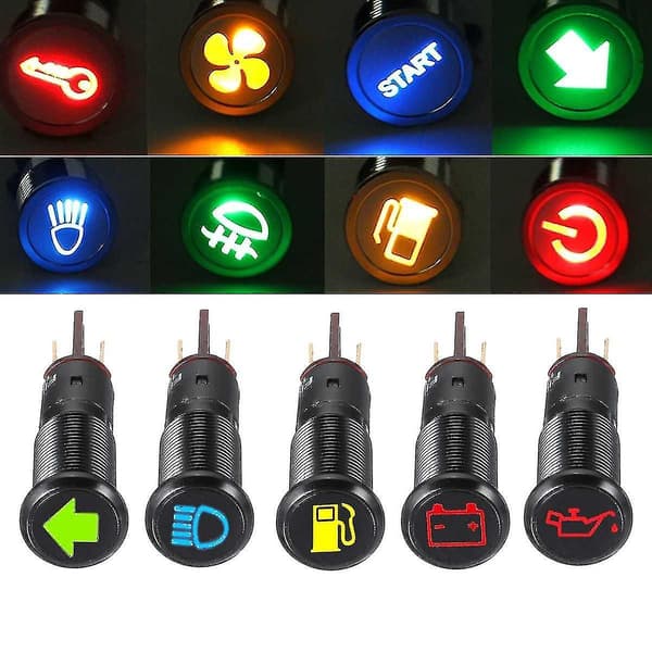 Front Tåkelys (Grønn) 12 24 36v Led Dashbord Varsellys Varebil Dash Panel Indikatorlampe