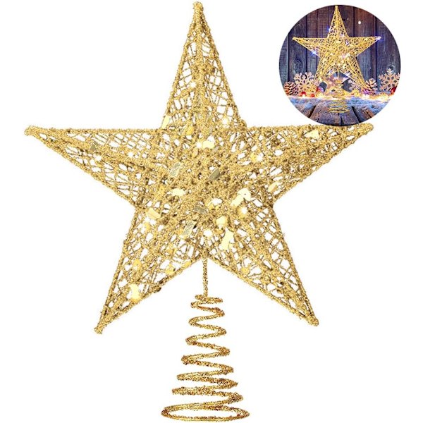 #Gullglitter Juletre Stjerne for Juletrepynt, 2#