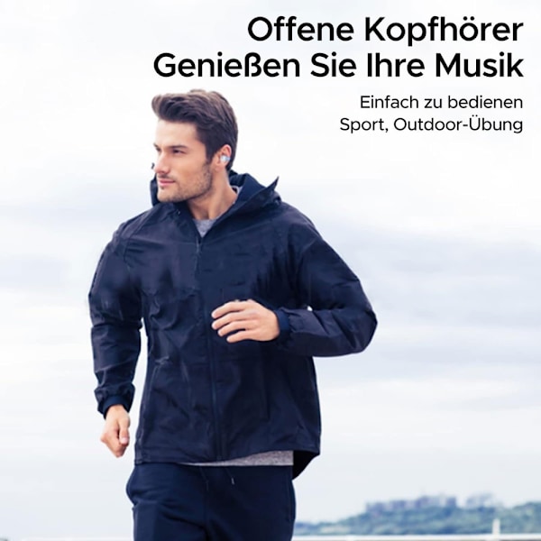 #(Svart) øreklips benledning hodetelefoner Bluetooth 5.3 trådløse hodetelefoner#