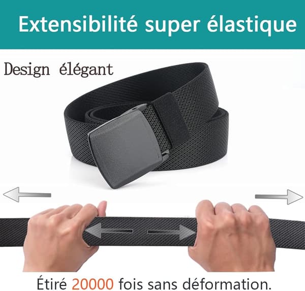 Elastisk belte for menn, plastspenne, metallfritt stretchbelte for menn