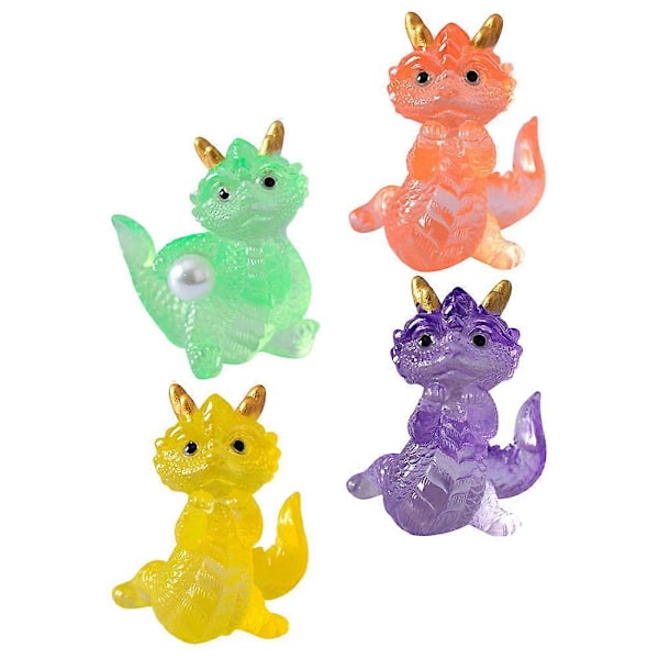 4 st Drakfigurer Trädgårdslandskap Drakprydnader Mini Drak Trädgårdsinredning