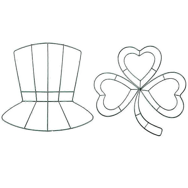 2 st St. Patrick's Day Järnram Hänge Krans Tillverkningsram DIY Girlangram
