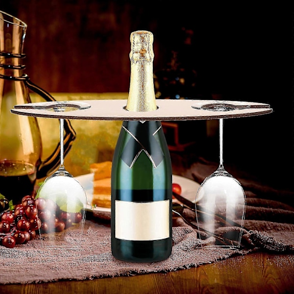 3 st Trähantverk Rött Vin Rack Vin Display Rack för Hemmet (Khaki)