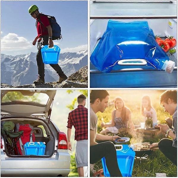 3 stk. Udendørs Foldbar Vandpose, Vandpose Foldbar Dunk Foldbar, Bil Vandbeholder til Sport Camping Vandring Picnic BBQ