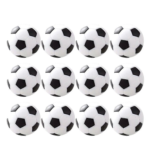 12 stk. 3,1 cm Klassisk Mini Fodbold Legetøj Bordfodbold Fodbolde Udskiftningsbolde Bordplade Resin Fodboldspil Tilbehør (Sort)