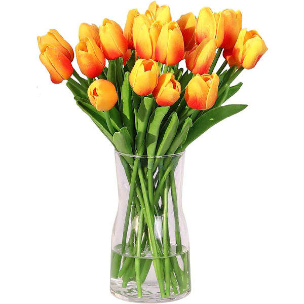 20 st konstgjorda tulpaner, konstgjorda blommor i latex, realistiska