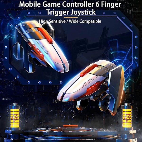 Mobil Spillkontroller Rask Respons Lav Latens Høy Sensitiv Ultralett Bred Kompatibel Mobil Spillkontroller 6 Finger Trigger Joystick Telefon