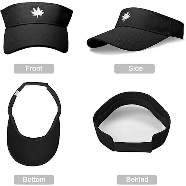 Solhatt for kvinner - Unisex Visir Caps, Lønnblad Brodert Justerbar