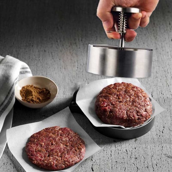 En 80 mm hamburgerpresse til lækre hamburgere; justerbar skinke