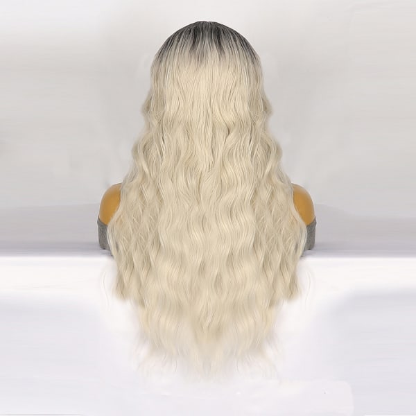#Peruk med blond ombre, långt lockigt hår#