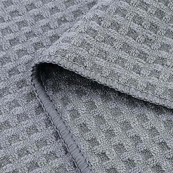 #(Grå 30x30 cm) 8 Ultra Premium Mikrofiber Kökshanddukar - Hand/Diskar - Bikakestruktur#