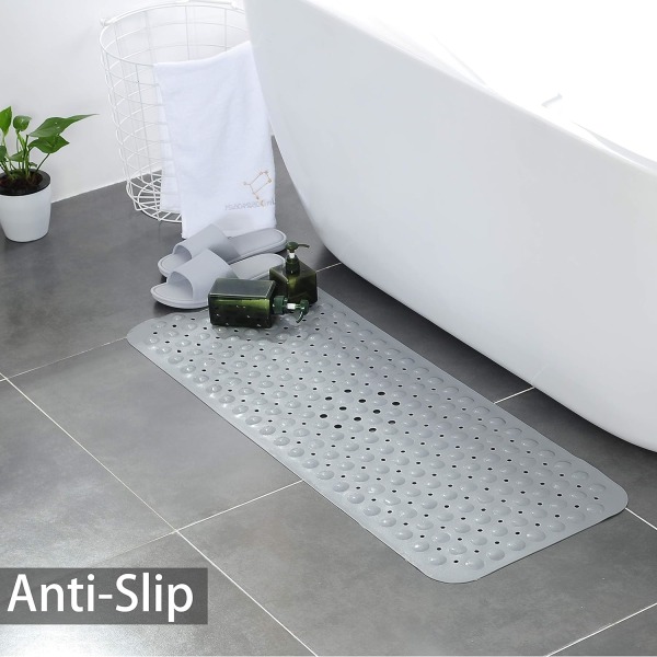 *Non-Slip Bathtub Mat 100 x 40 cm Extra Long Shower Mat Machine Wa*