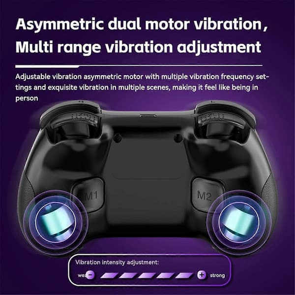 Trådløs spilcontroller Bluetooth 6-akset bevægelsessensor Turbo programmerbar joystick til Switch Steam PC Sort