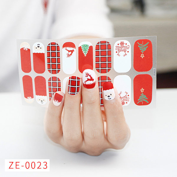 #Julklappsstickers för naglar 5 ark Självhäftande Tomte Jultomte Rensa#