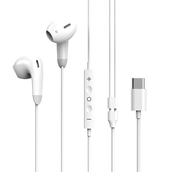 DAC Digital Dekoding Kablet Øretelefon Type-C Grensesnitt Samtalefunksjon Mega Bass HiFi In-ear Hodetelefoner med Mikrofon for iOS for Android for Huawei
