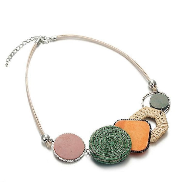 Halsband Mode Färgglada Resin Berlocker Chunky Halsband Boho Chic Berlock Statement Halsband Regnbågsfärg Geometriskt Chunky Halsband för Kvinnor
