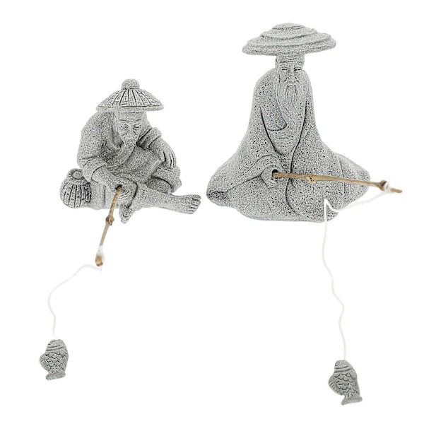 1 Set Stenparti Blomma Bonsai Landskapsarkitektur Fiskare Sandsten Fiskarstatyer