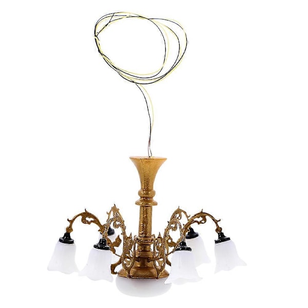 Miniatyr Modell Lysekrone Lite Hus Taklampe Sandbord Taklampe Modell