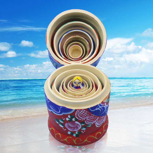 7 st. Rysska Nesting Dolls Matryoshka, Max storlek: 19CM*9.2CM