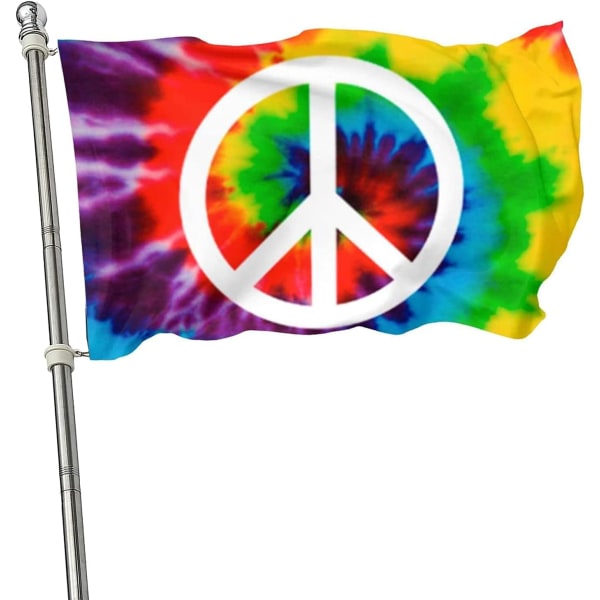 #90x150cm，Fredsflag, regnbue hippieflag udendørs dekoration#