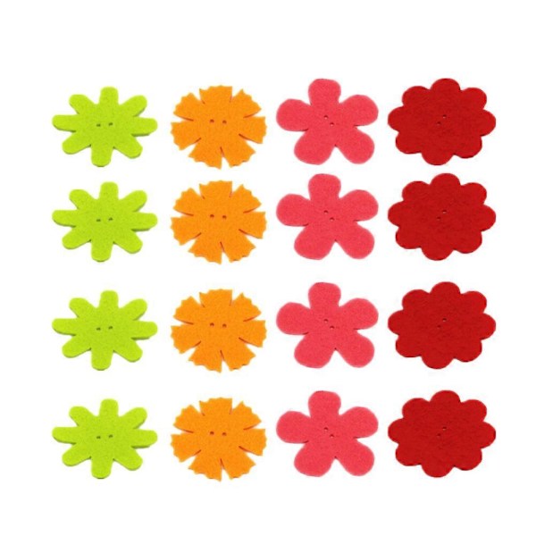 140 st Färgglada Blomdekorationer i Nonwoven-tyg för DIY-hantverk, Klädsömnad och Handarbete