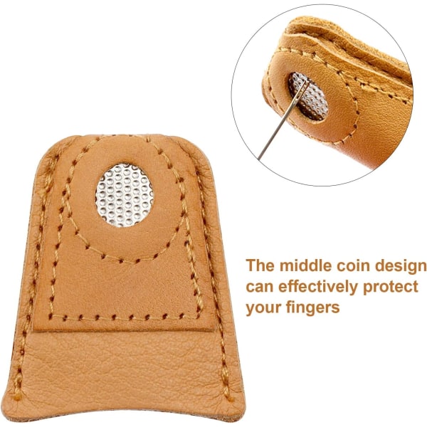 4 stk. (2,9/3,1*3,9*0,4 cm) Læder Fingerbøl Hånd Fingerbøl