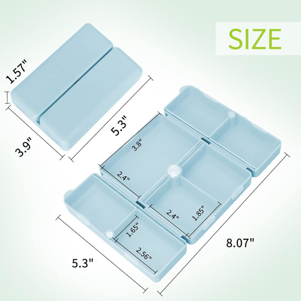 #10*7.2*2.5cm, 7-dagars pillerdoseringslåda, resepillerdoseringslåda, [Vikbar Desi#