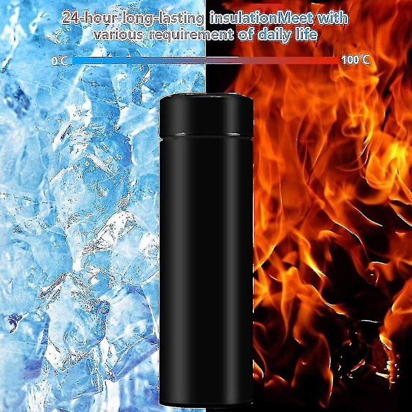 500ml Rostfritt Stål Termos Vakuum Smart Led Digital Termosmugg