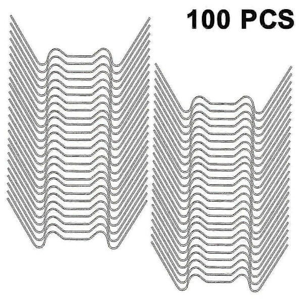 100 stk. Rustfrie Glassklips, W-type Drivhusklips, For Drivhus