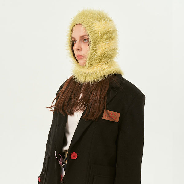 #Faux Sable Stribet Hat - Grøn, Design Niche Section Pullover Woo#