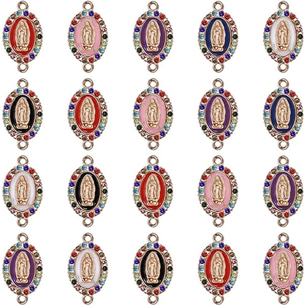 36 stycken 6-färgade legeringsemalj inlagda strass Våra wom